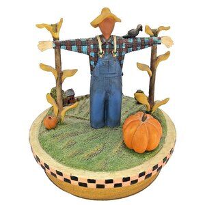 Warren Kimble Yankee Candle Topper Scarecrow Pumpkins Resin Country Classics